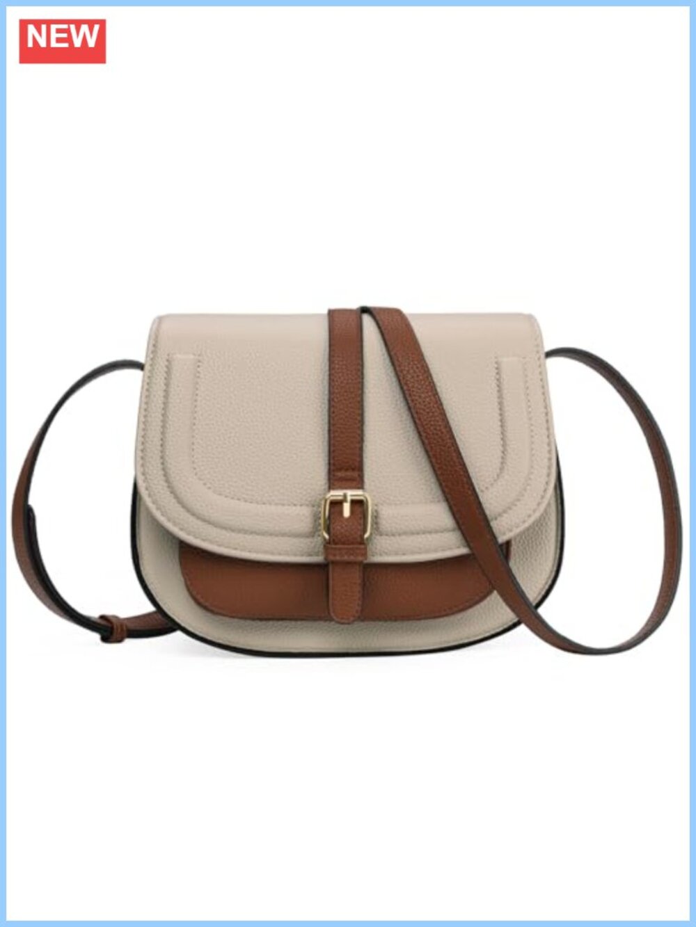 Vegan Leather Crossbody Bag Boho Saddle Shoulder Purse Adjustable Strap